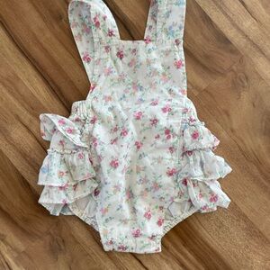 LoveShackFancy Floral Ruffle Baby Romper